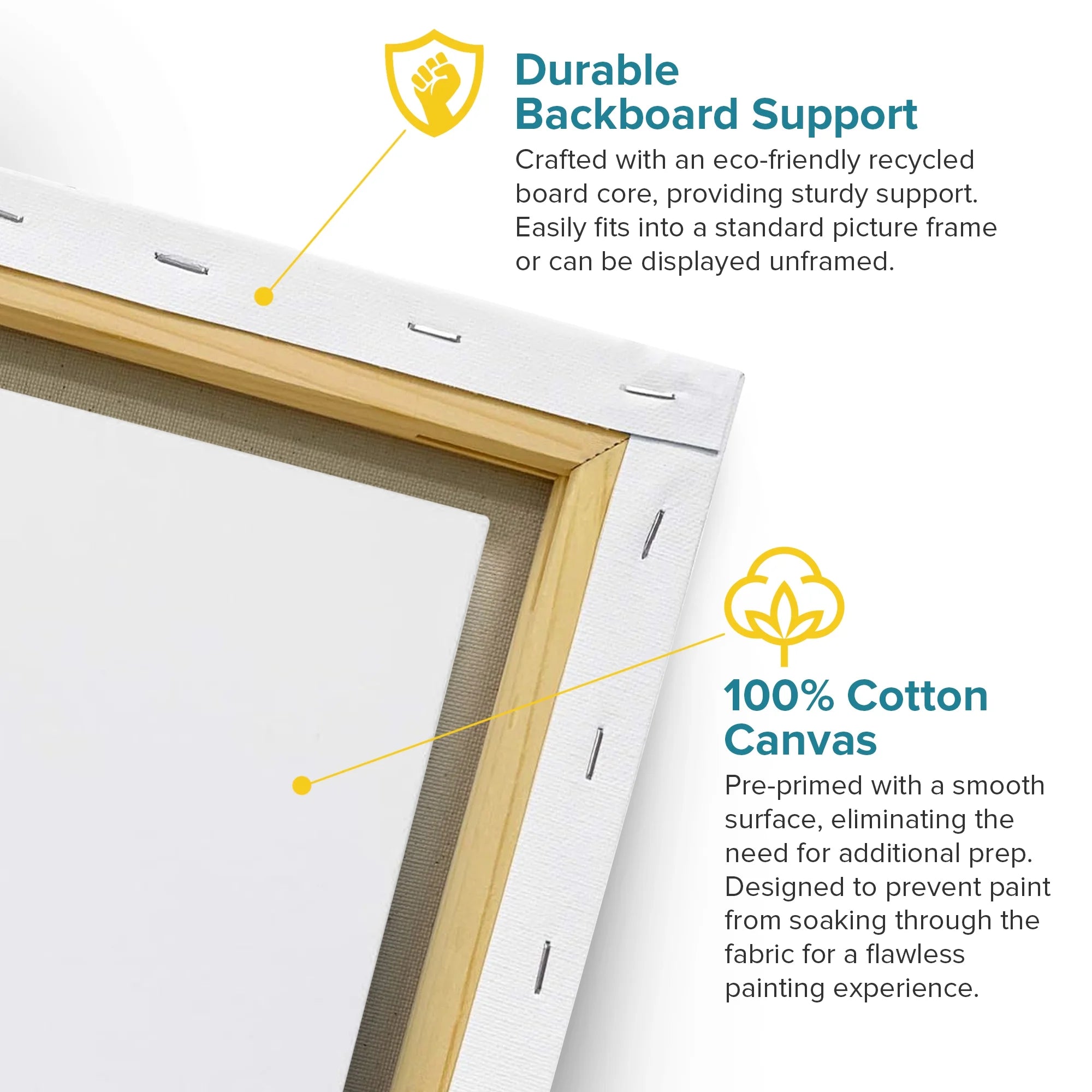 Artist Concepts Pre-Stretched Sturdy Blank Canvas Frames For Painting Crafts, 11x14”, 6 Pack