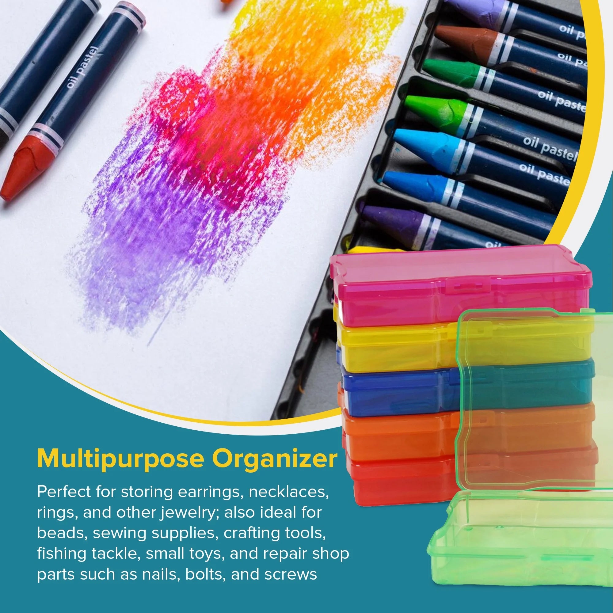 Artist Concepts Craft Storage Containers Art Supplies Stackable Storage Bins, Multicolor, 6 Pack