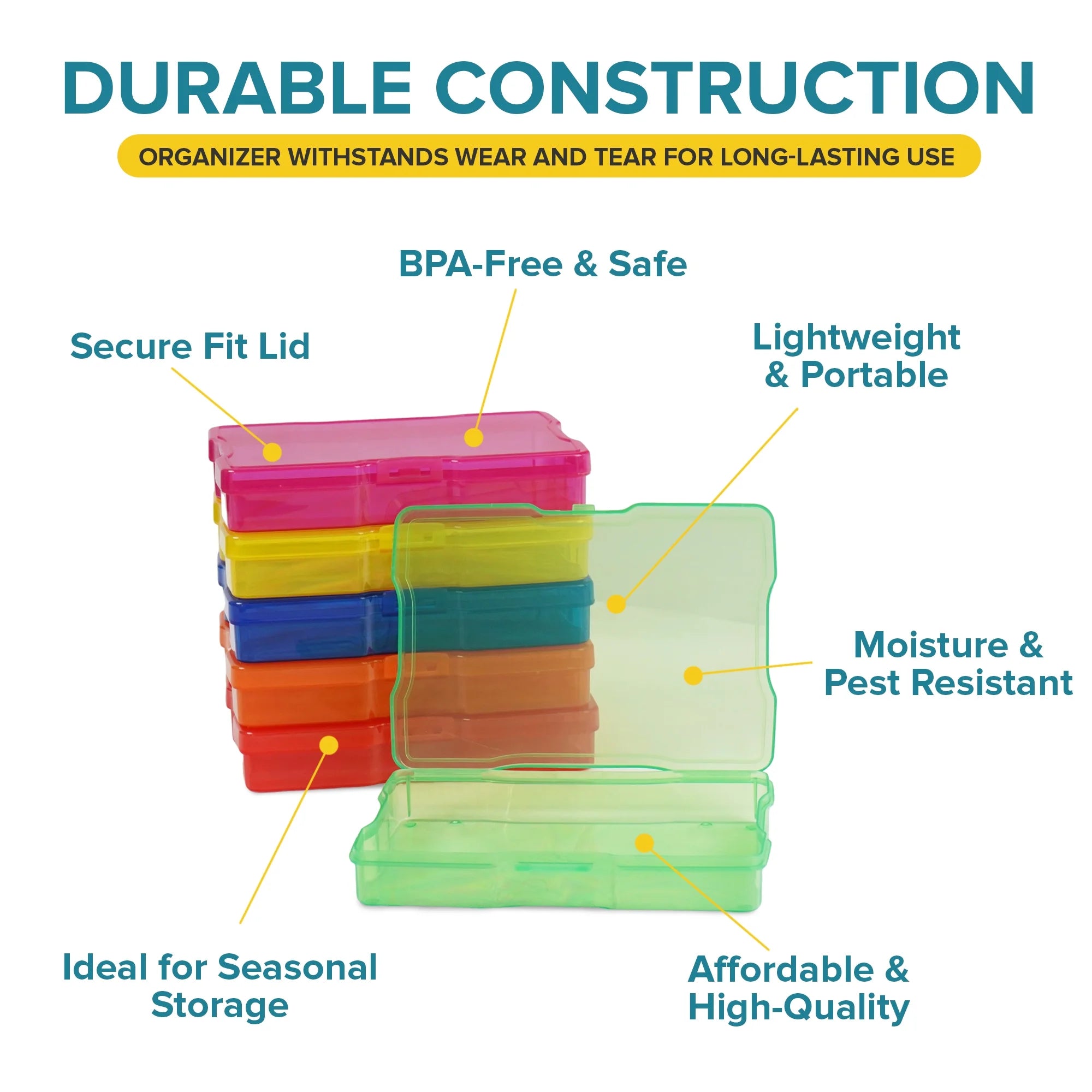 Artist Concepts Craft Storage Containers Art Supplies Stackable Storage Bins, Multicolor, 6 Pack