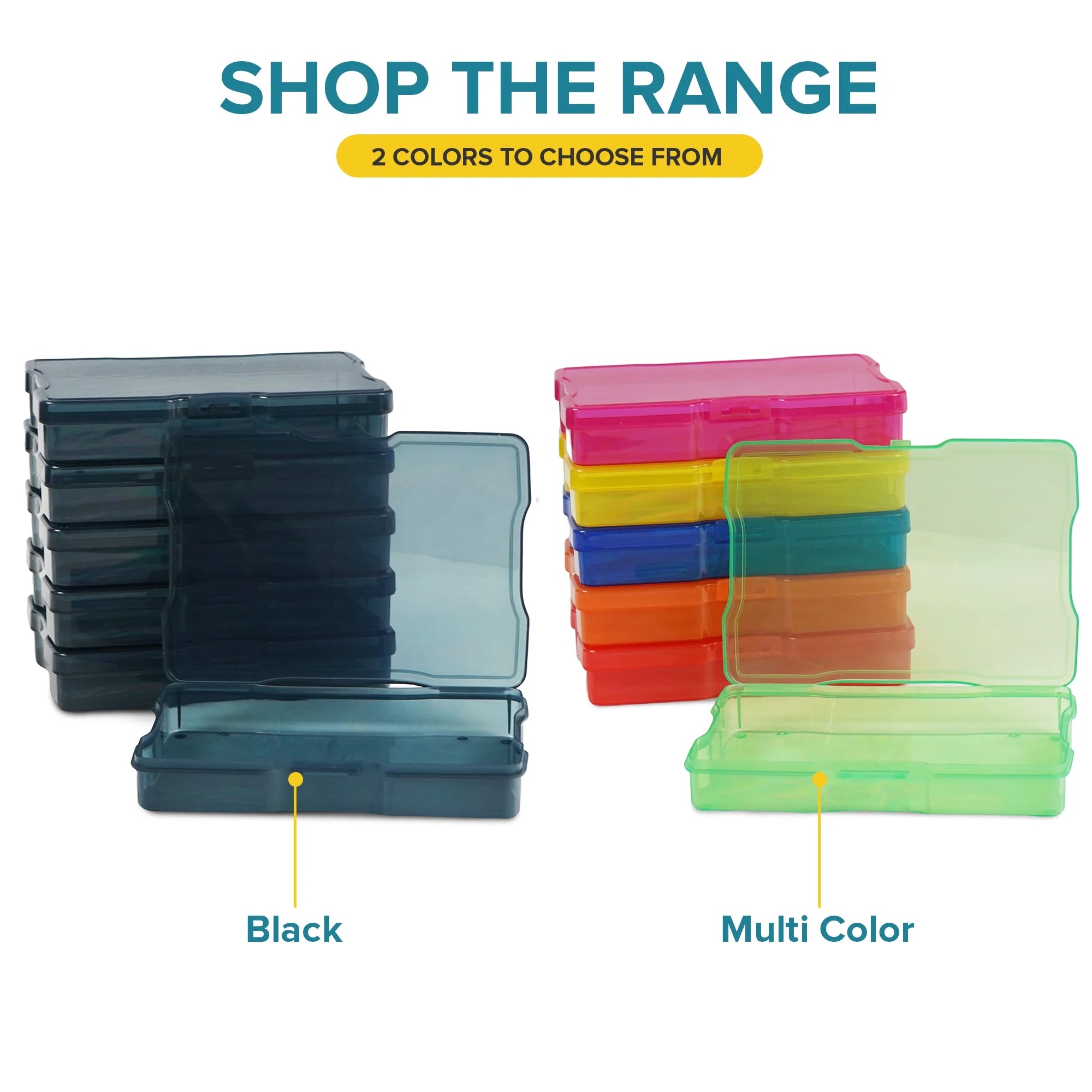 Artist Concepts Craft Storage Containers Art Supplies Stackable Storage Bins, Black, 6 Pack